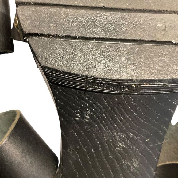 Dune London Black Italian Leather Double Strap Chunky Heel Sandals Size 39 (8) - Picture 12 of 16